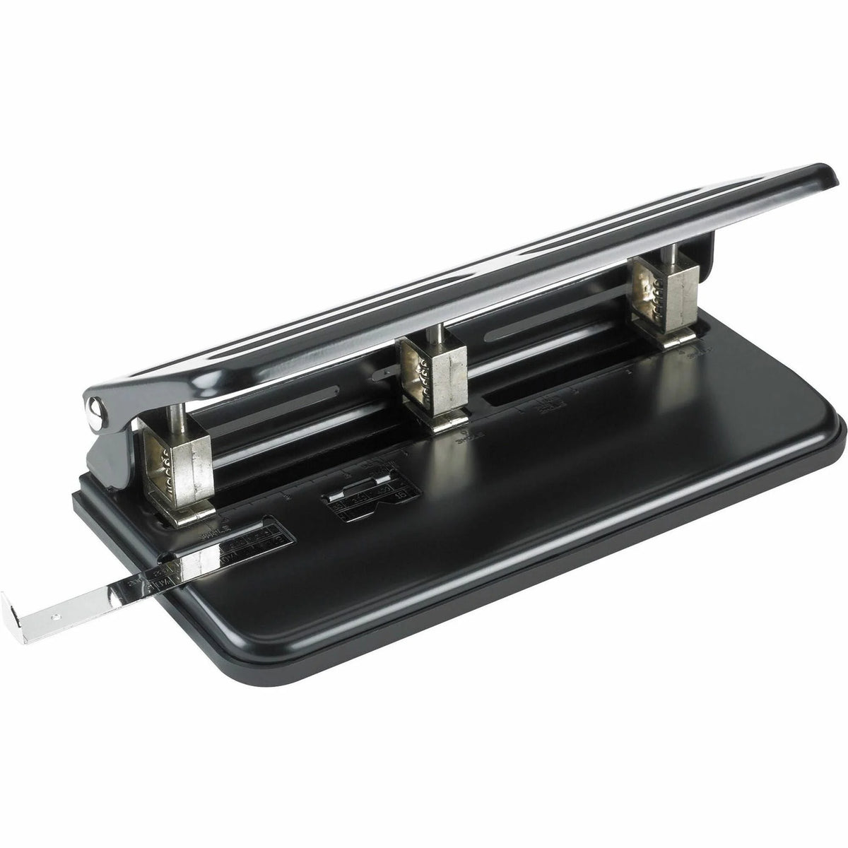 Business Source Heavy-duty 3-hole Punch: Punches 30 Sheets - Steel - Black - Paper