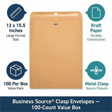 Business Source Heavy-duty Clasp Envelopes - Alternate-Image1