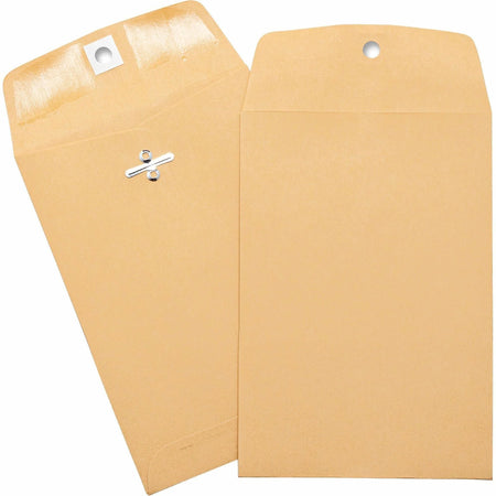 Business Source Heavy-duty Clasp Envelopes - #35 - 5’’ x 7.5’’ - 28 lb - Brown Kraft - 100/Box