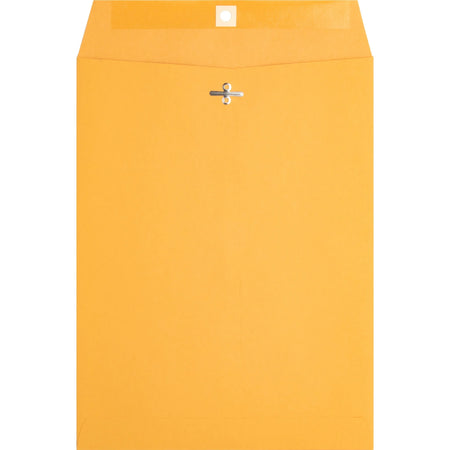 Business Source Heavy-duty Clasp Envelopes - #90 - 9x12 - 28 lb - Kraft - 100/Box