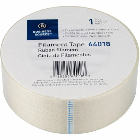 Business Source Heavy-duty Filament Tape - White Fiberglass Roll
