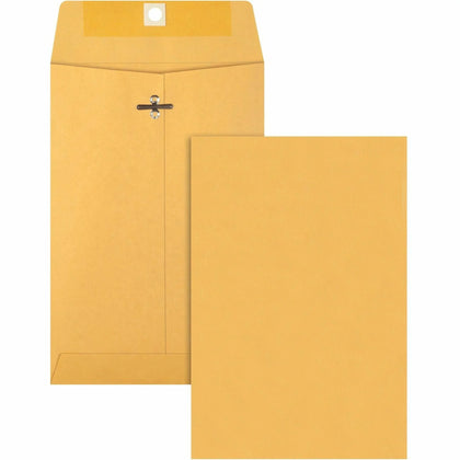 Business Source Heavy-duty Metal Clasp Envelopes - #55 - 6x9 - 28 lb - Kraft - 100/Box