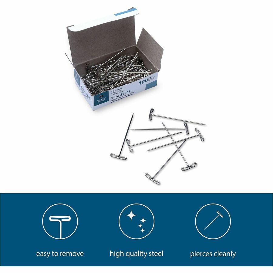 Business Source High Quality Steel T-pins - Alternate-Image1