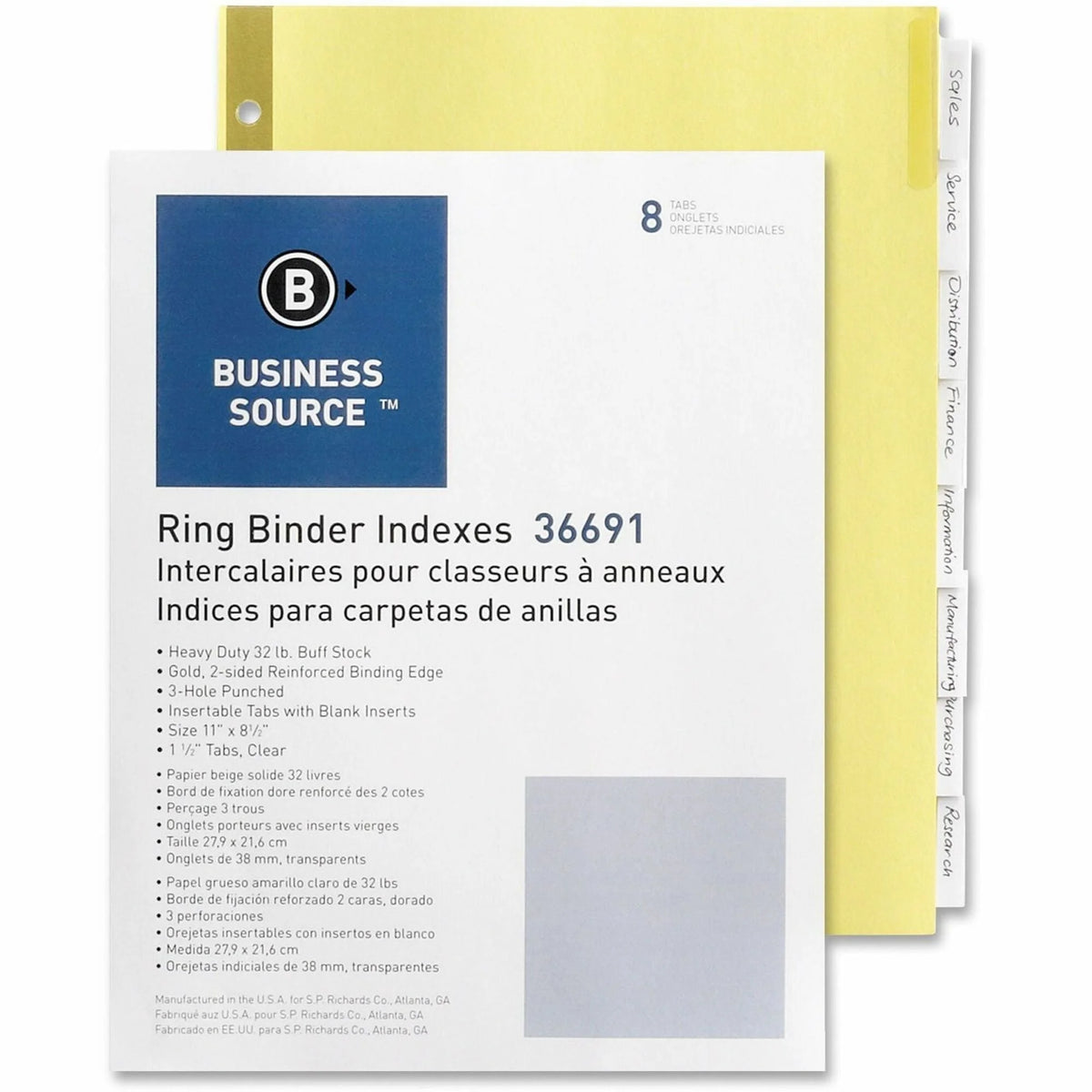 Business Source Insertable Tab Indexes - Organize Your Documents Efficiently - Index Divider