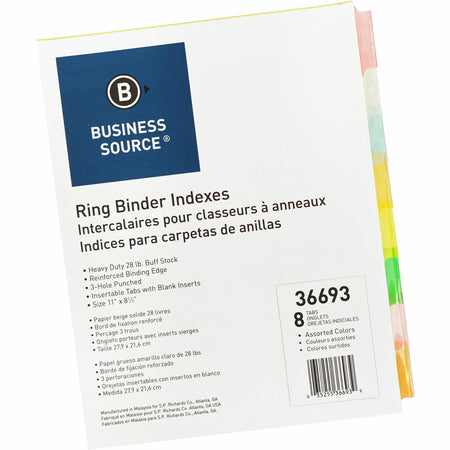 Business Source Insertable Tab Ring Binder Indexes - 2000