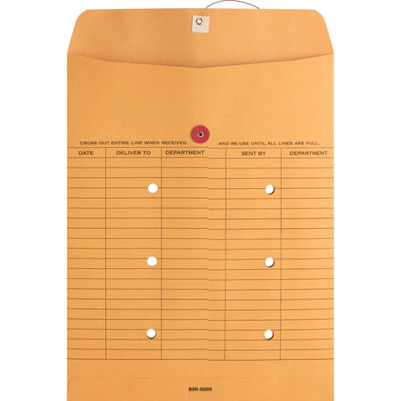 Business Source Inter-Department Envelopes - 10x13 - 28 lb - Kraft - 100/Box - Interdepartmental