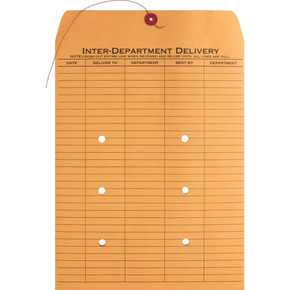 Business Source Inter-Department Envelopes - 10x13 - 28 lb - Kraft - 100/Box - Interdepartmental