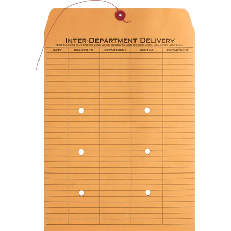 Business Source Inter-Department Envelopes - 10x13 - 28 lb - Kraft - 100/Box - Interdepartmental