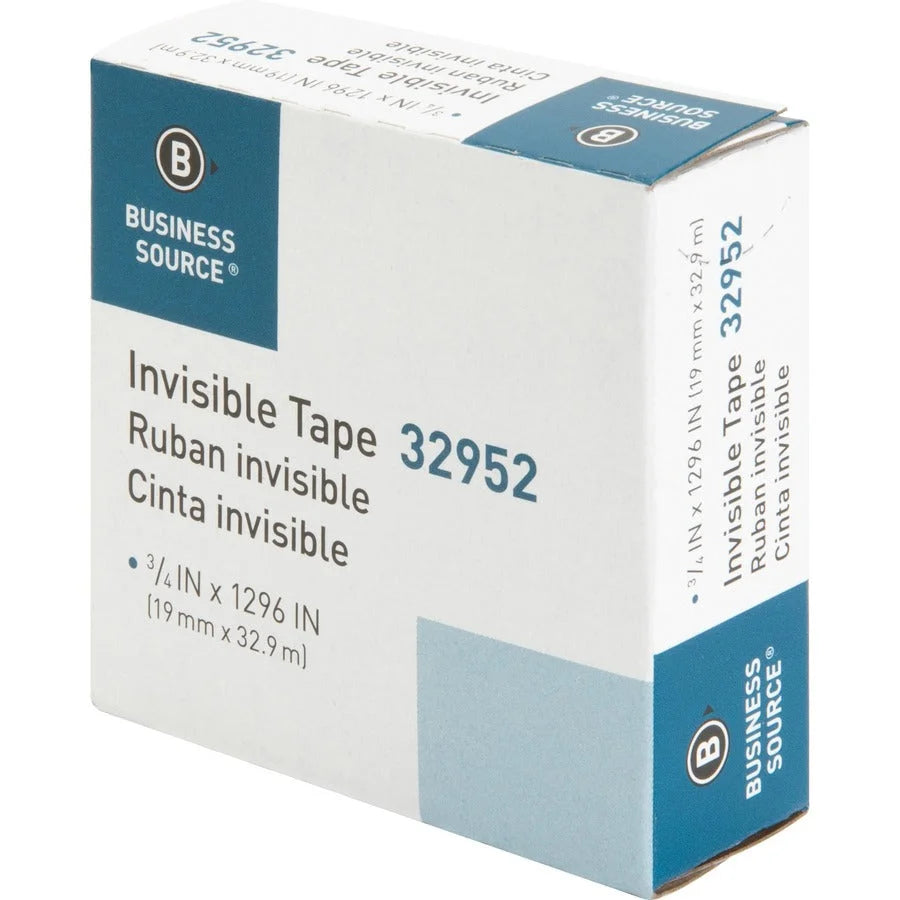 Business Source Invisible Tape Refill Roll - 36 yd x 0.75’’ - Clear - 1 - General Purpose/Office
