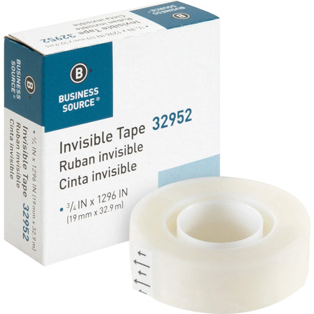 Business Source Invisible Tape Refill Roll - 36 yd x 0.75’’ - Clear - 1 - General Purpose/Office