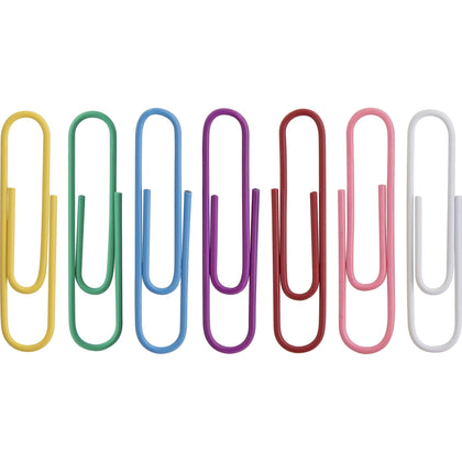 Business Source Jumbo Gem Clips - 2’’ Length - Rust Resistant - Assorted Colors - Paper