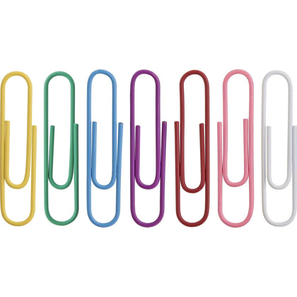 Business Source Jumbo Gem Clips - 2’’ Length - Rust Resistant - Assorted Colors - Paper