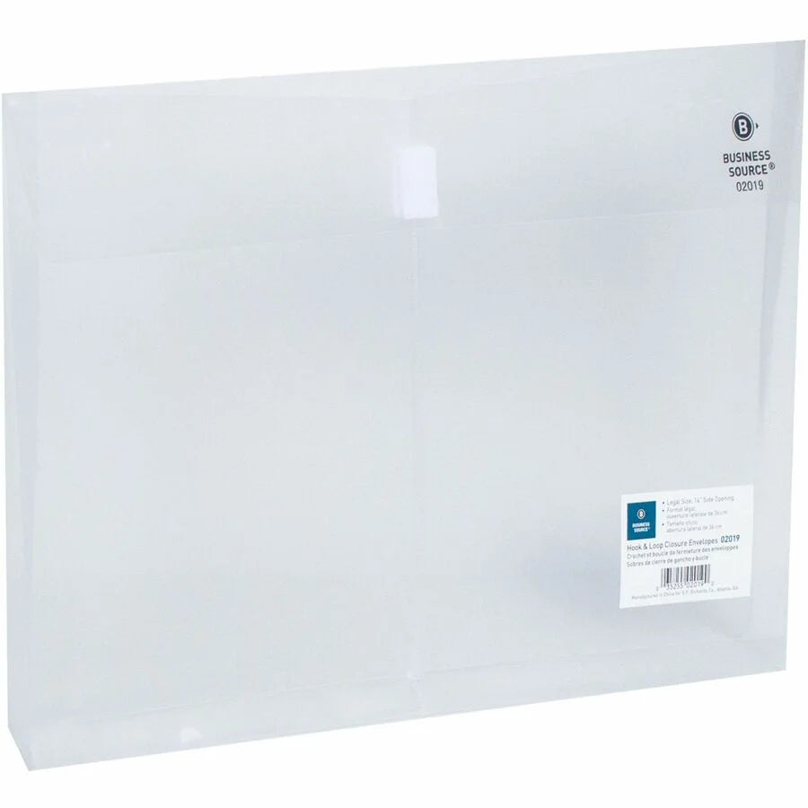 Business Source Legal File Pocket: 8 1/2’’ x 14’’ - 1’’ Expansion - Clear - 1 Each - Poly Envelopes