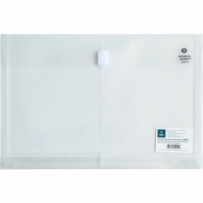Business Source Legal File Pocket: 8 1/2’’ x 14’’ - 1’’ Expansion - Clear - 1 Each - Poly Envelopes