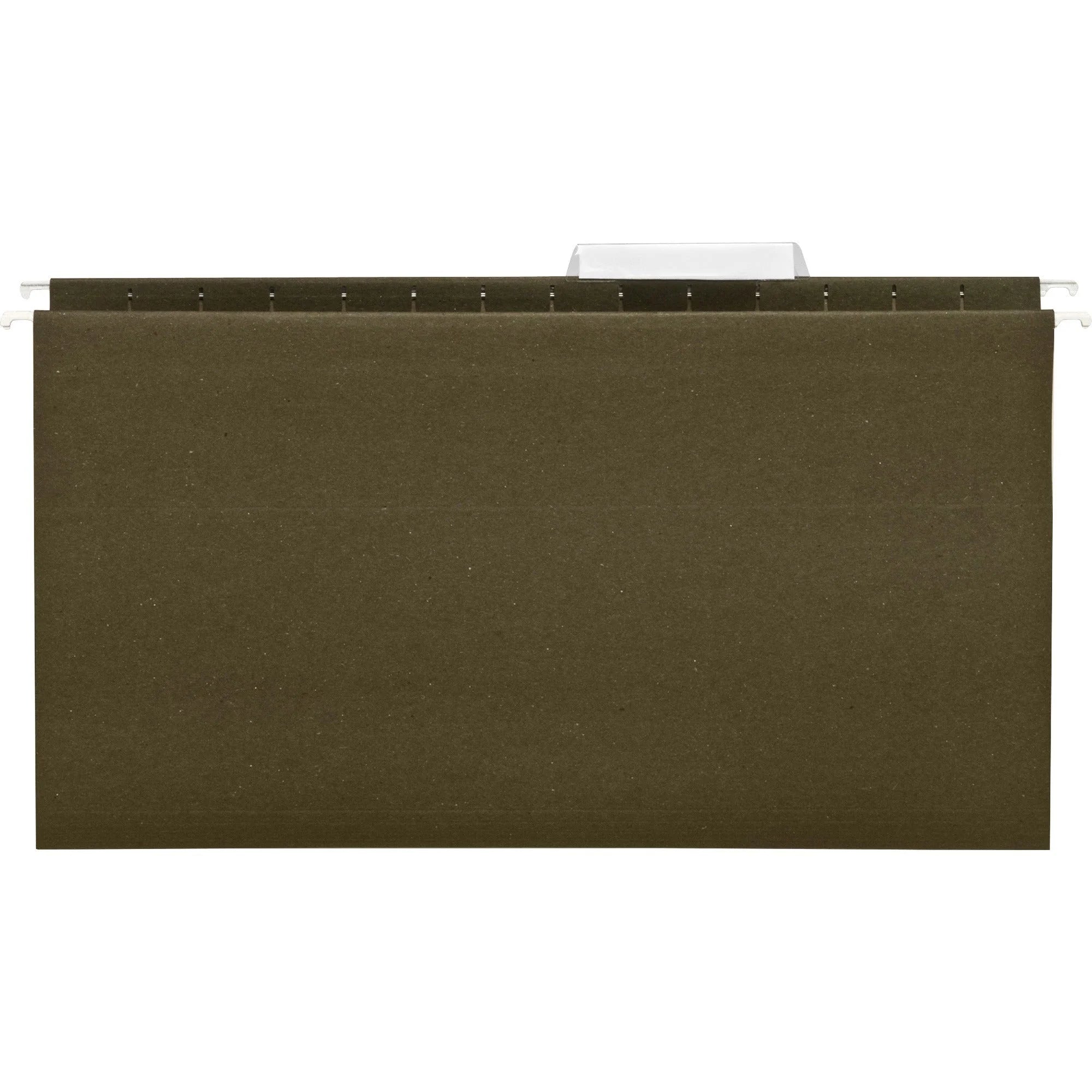 Business Source Legal Hanging Folders - 8 1/2’’ x 14’’ - Poly - Green - 25/Box - & Accessories