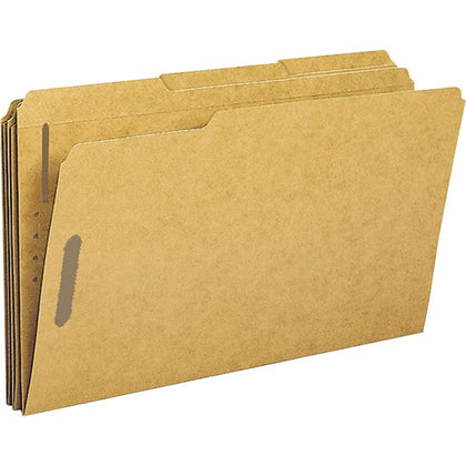 Business Source Legal Recycled Fastener Folders - 8 1/2’’ x 14’’ - Top Tab - 2 Fasteners