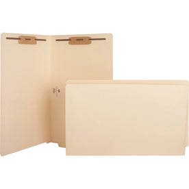 Business Source Straight Tab Cut Legal Recycled Fastener Folder - 8 1/2’’ x 14’’ - 2 Fastener(s) - 2’’ Capacity - 11