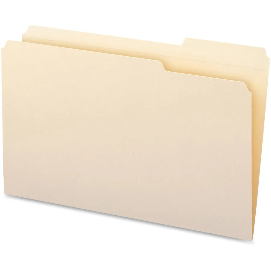 Business Source Legal Recycled File Folders - 8 1/2’’ x 14’’ - Eco-Friendly - 100/Box - Top Tab
