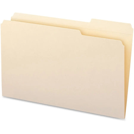 Business Source Legal Recycled File Folders - 8 1/2’’ x 14’’ - Eco-Friendly - 100/Box - Top Tab