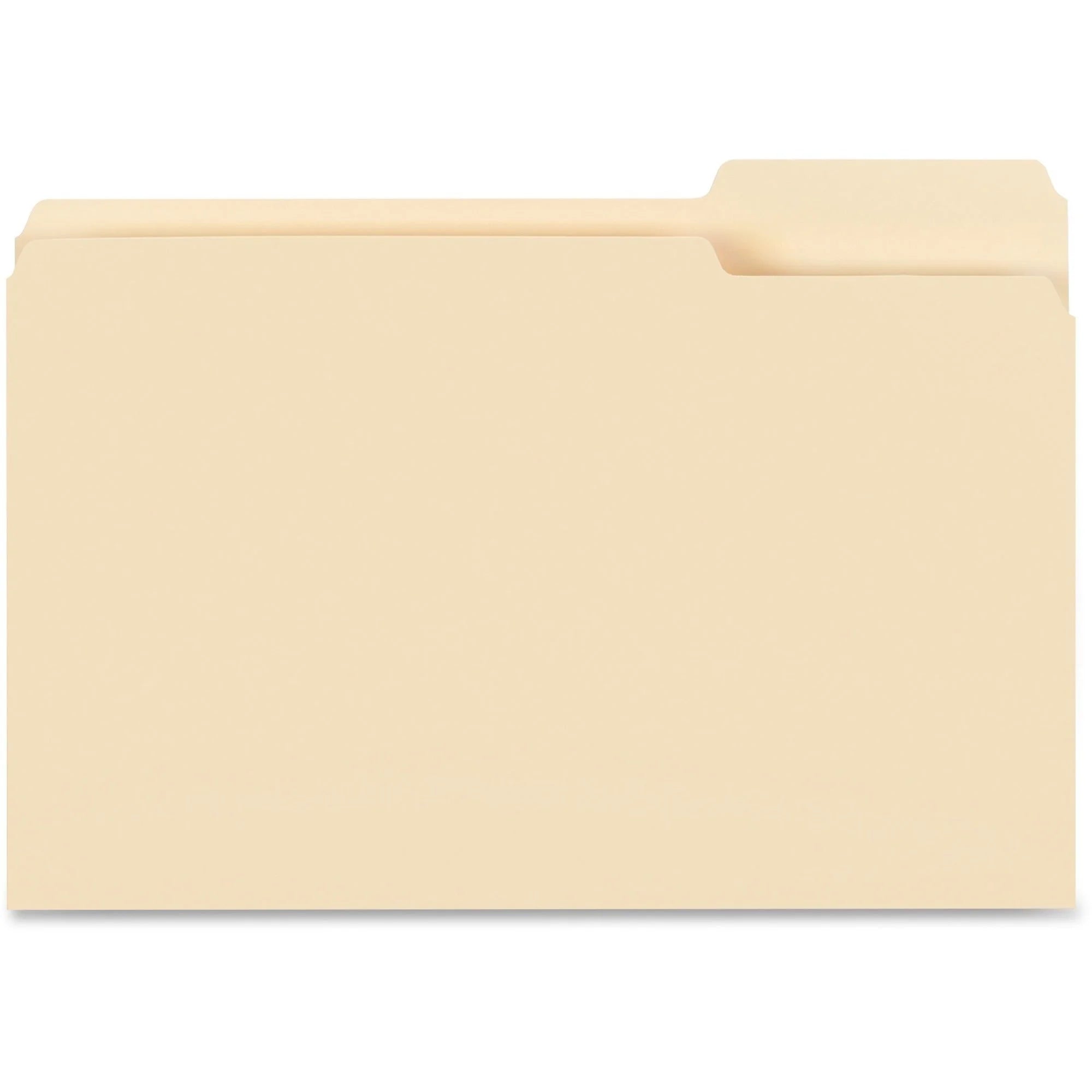 Business Source Legal Recycled File Folders - 8 1/2’’ x 14’’ - Eco-Friendly - 100/Box - Top Tab