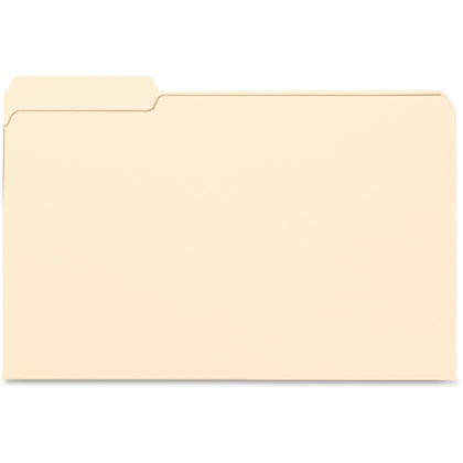 Business Source Legal Recycled File Folders - 8 1/2’’ x 14’’ - Eco-Friendly - 100/Box - Top Tab