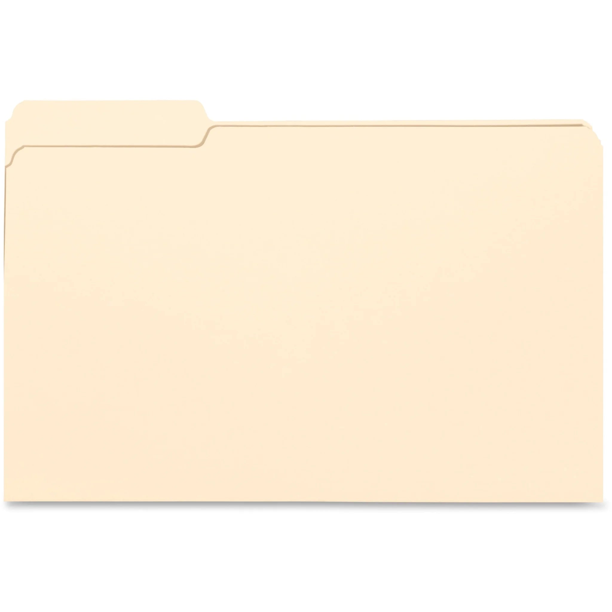Business Source Legal Recycled File Folders - 8 1/2’’ x 14’’ - Eco-Friendly - 100/Box - Top Tab