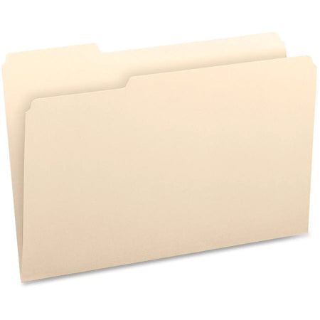 Business Source Legal Recycled File Folders - 8 1/2’’ x 14’’ - Eco-Friendly - 100/Box - Top Tab