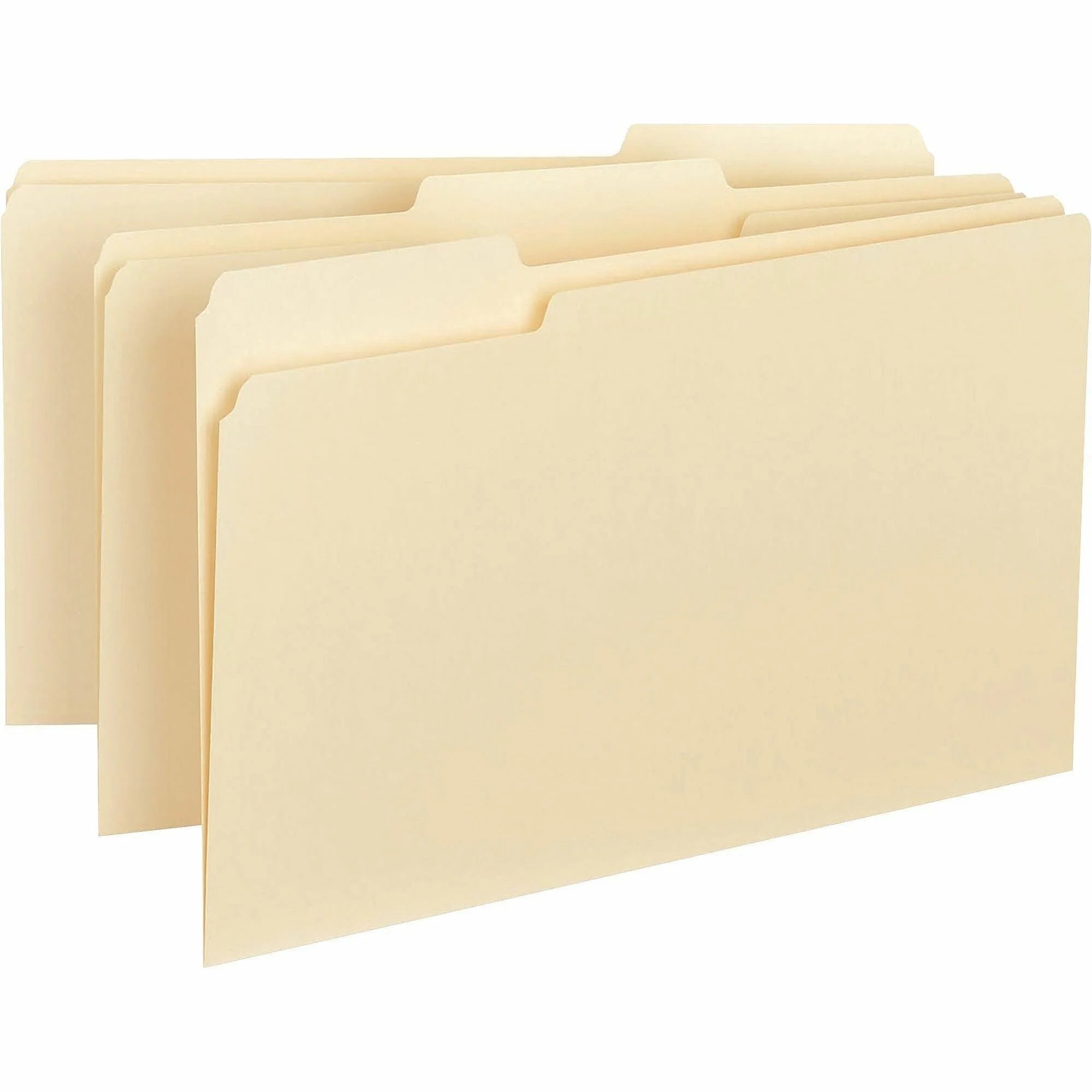 Business Source Legal Recycled File Folders - Top Tab 8.5’’ x 14’’ Assorted Position - 100/Box