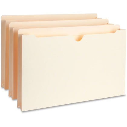 Business Source Legal Recycled File Pocket - 1.5’’ Expansion - Manila - 50/Box - Filing Jackets & Pockets