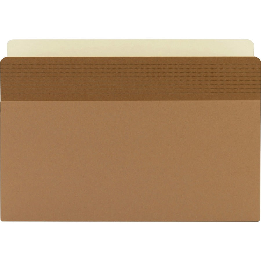 Business Source Straight Tab Cut Legal Recycled File Pocket - 8 1/2’’ x 14’’ - 3 Expansion - Redrope - Expanding Files