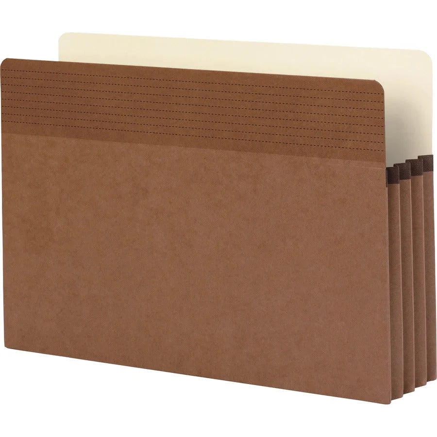 Business Source Legal Recycled File Pocket - Redrope - 3 1/2’’ Expansion - Tear Proof - 25/Box - Expanding Files