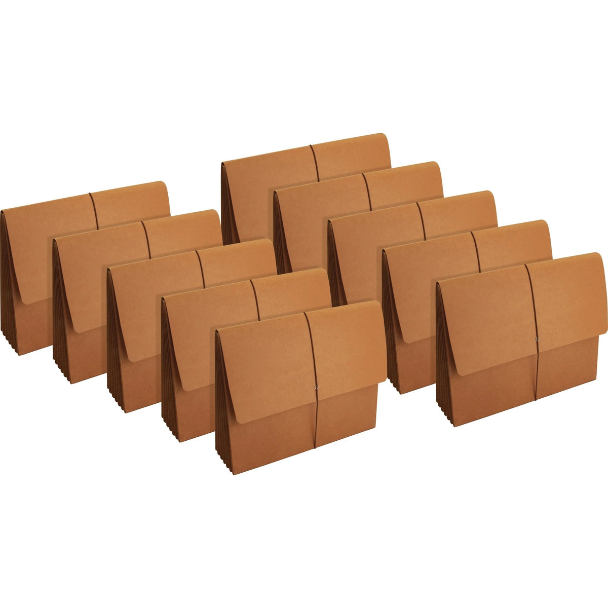 Business Source Legal Recycled File Wallet - Eco-Friendly Expansion - Brown - 10/Box - Expanding Files