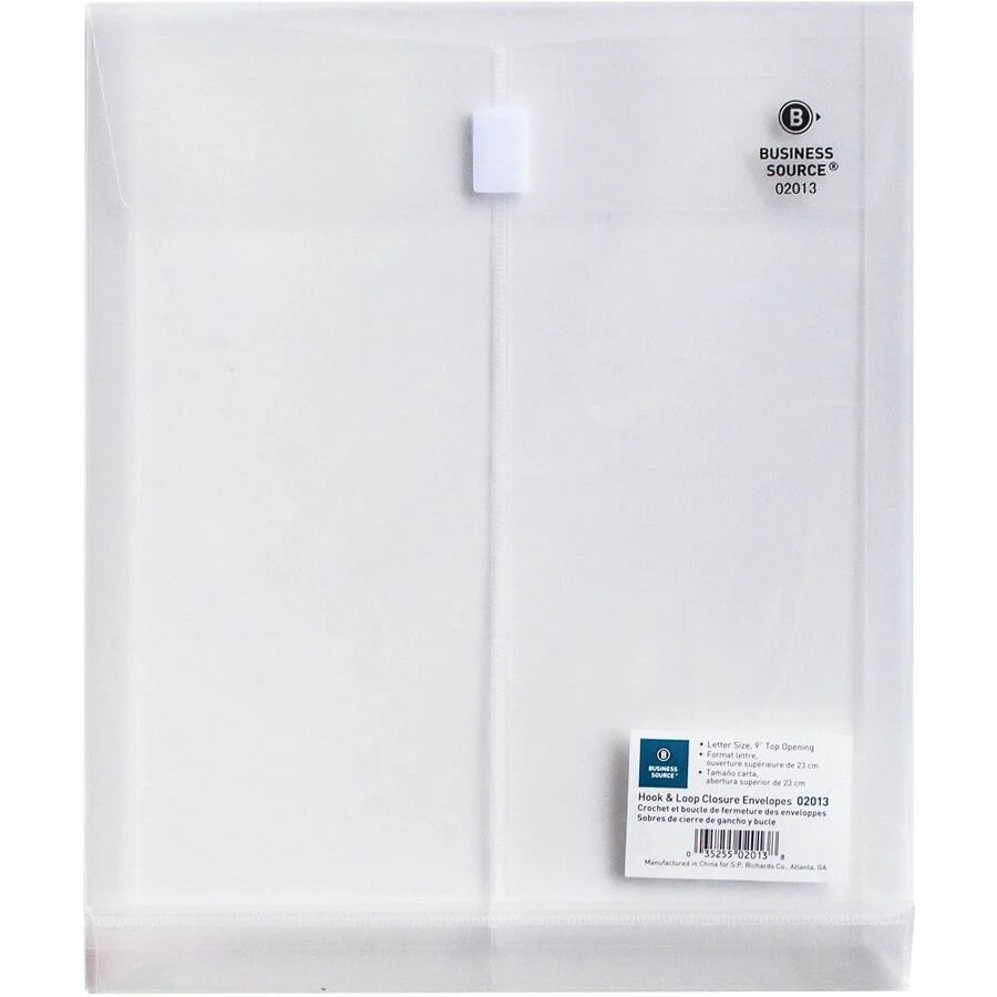 Business Source Letter File Pocket: 8 1/2’’ x 11’’ - Clear Expansion - 1 Pack - Poly Envelopes