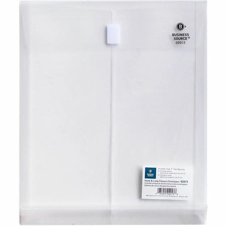 Business Source Letter File Pocket: 8 1/2’’ x 11’’ - Clear Expansion - 1 Pack - Poly Envelopes