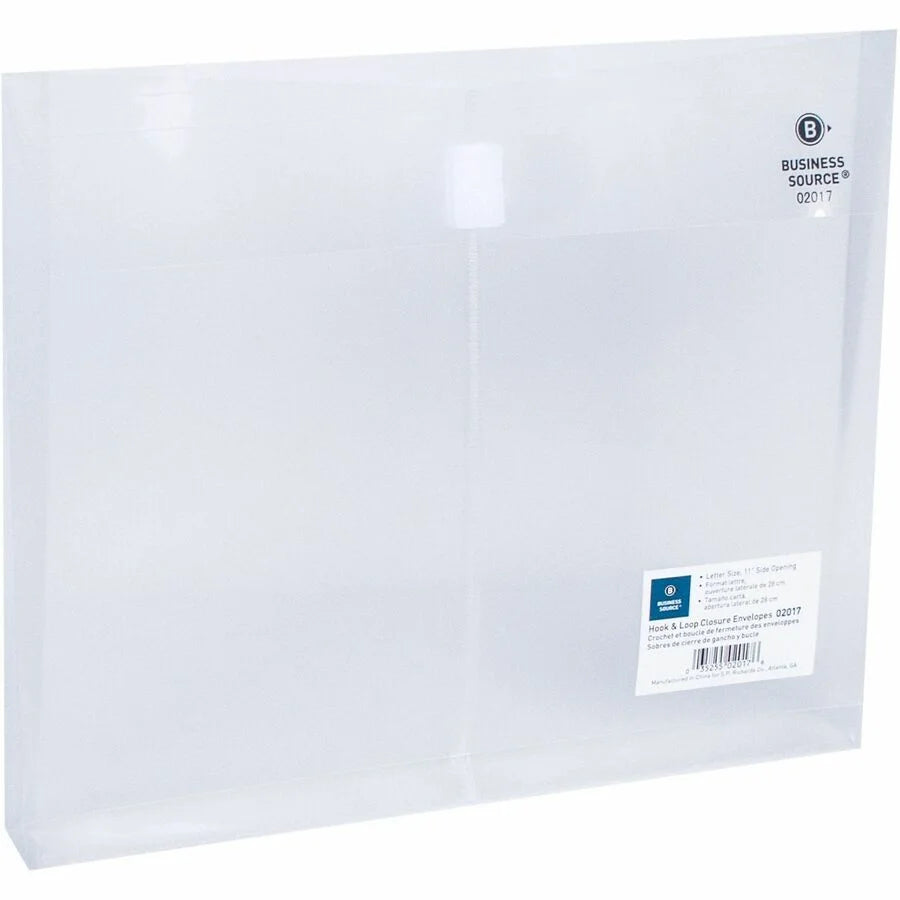 Business Source Letter File Pocket: 8 1/2’’ x 11’’ - Clear Expansion - 1 Pack - Poly Envelopes