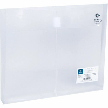 Business Source Letter File Pocket: 8 1/2’’ x 11’’ - Clear Expansion - 1 Pack - Poly Envelopes