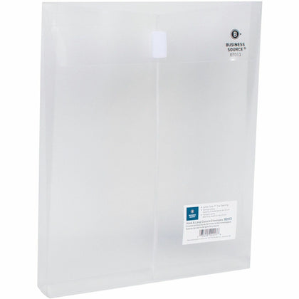 Business Source Letter File Pocket: 8 1/2’’ x 11’’ - Clear Expansion - 1 Pack - Poly Envelopes