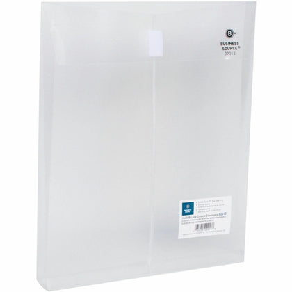 Business Source Letter File Pocket: 8 1/2’’ x 11’’ - Clear Expansion - 1 Pack - Poly Envelopes