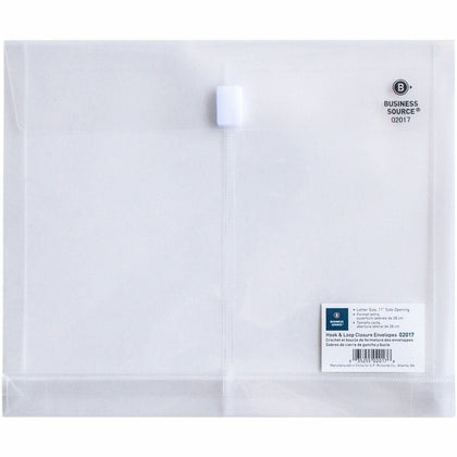 Business Source Letter File Pocket: 8 1/2’’ x 11’’ - Clear Expansion - 1 Pack - Poly Envelopes