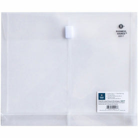 Business Source Letter File Pocket: 8 1/2’’ x 11’’ - Clear Expansion - 1 Pack - Poly Envelopes
