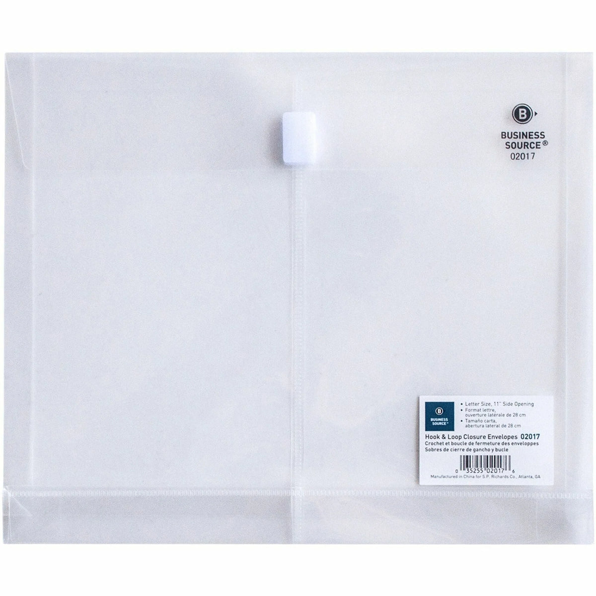 Business Source Letter File Pocket: 8 1/2’’ x 11’’ - Clear Expansion - 1 Pack - Poly Envelopes