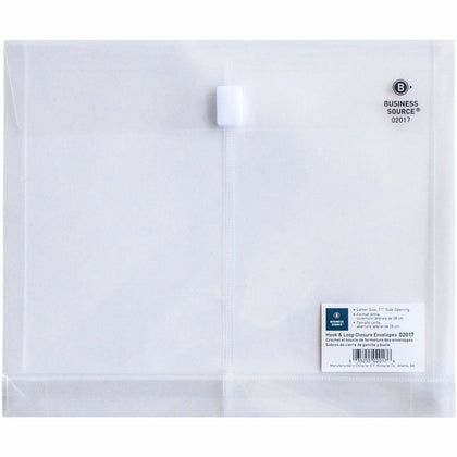 Business Source Letter File Pocket: 8 1/2’’ x 11’’ - Clear Expansion - 1 Pack - Poly Envelopes