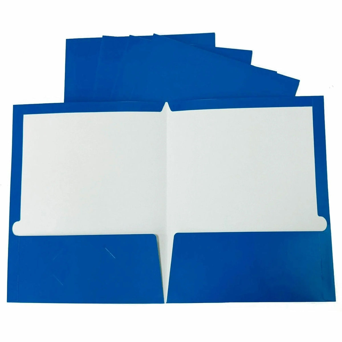 Business Source Letter Pocket Folder - Blue - Laminated - 25/Box - Folders