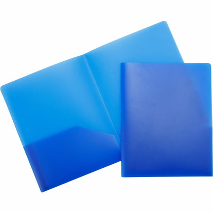 Business Source Letter Portfolio - 30 Sheets Capacity - Blue - 2 Pockets - Pocket Folders