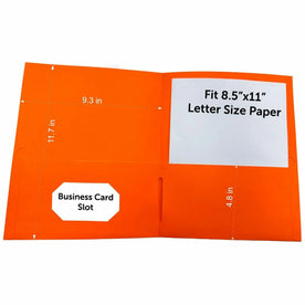 Business Source Letter Portfolio: 8 1/2’’ x 11’’ - 125 Sheets Capacity - Orange - Card Holder - Pocket Folders