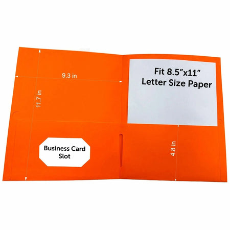 Business Source Letter Portfolio: 8 1/2’’ x 11’’ - 125 Sheets Capacity - Orange - Card Holder - Pocket Folders