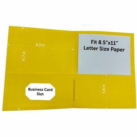 Business Source Letter Portfolio: 8 1/2’’ x 11’’ - 125 Sheets Capacity - Yellow - Card Holder - Pocket Folders