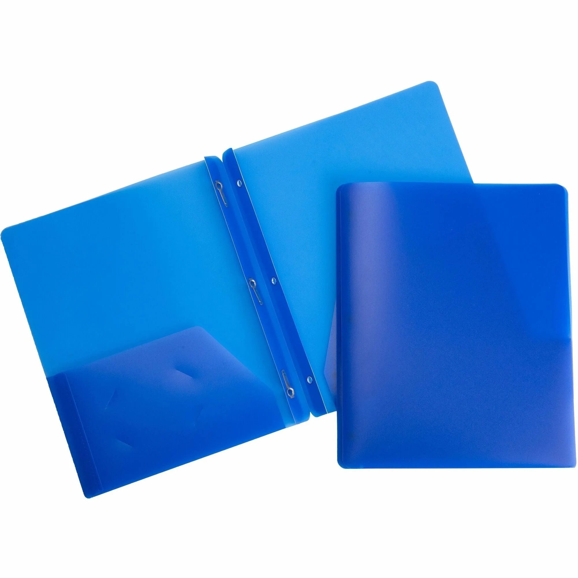 Business Source Letter Portfolio: 8 1/2’’ x 11’’ 50 Sheets Capacity 3 Prong Fasteners 2 Pockets Blue - Pocket Folders