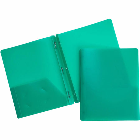 Business Source Letter Portfolio: 8 1/2’’ x 11’’ - Green - Durable & Spill Resistant - Pocket Folders