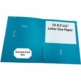 Business Source Letter Portfolio: 8 1/2’’ x 11’’ - Teal - 125 Sheets Capacity - Pocket Folders